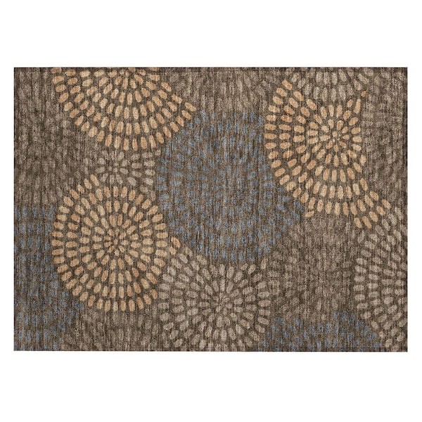 Chantille Machine Washable Indoor/Outdoor Abstract ACN2492 Chocolate 2 ft. x 3 ft. Accent Rug