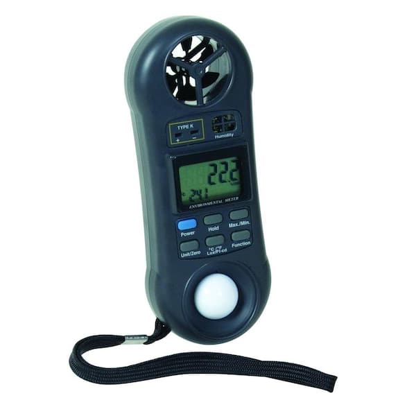 General Tools 4-in-1 Environmental Meter for measuring wind airflow, moisture, humidity, temperature and light level