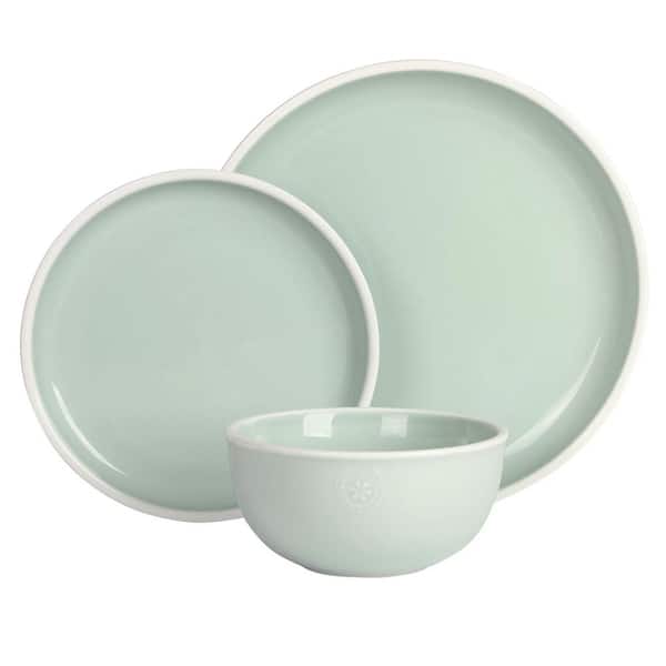 wanda june HOME by MIRANDA LAMBERT 12-Piece Aqua Stoneware Dinnerware Set