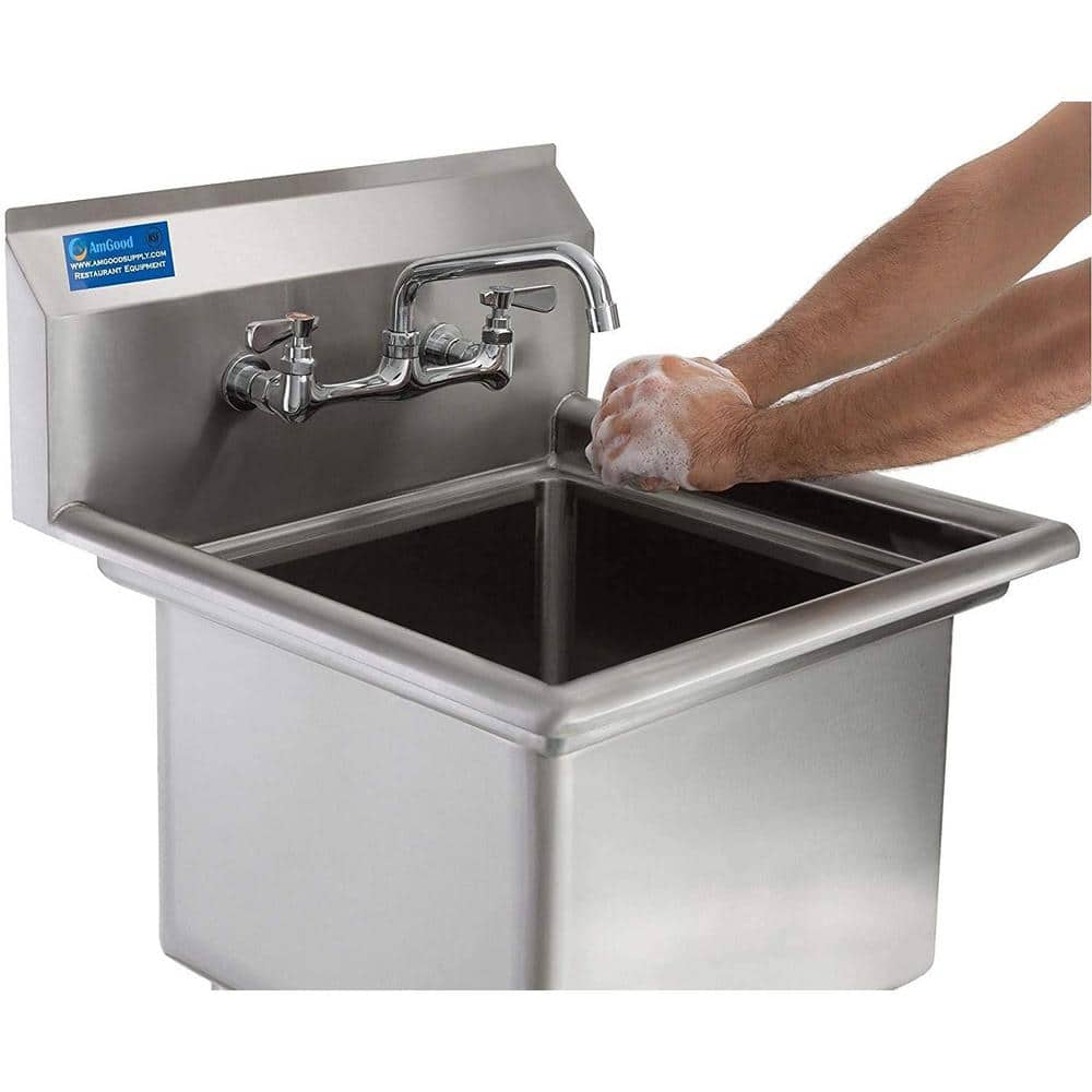 20" x 22" Silver Stainless Steel Freestanding Commercial Sink