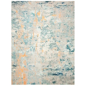 Madison Light Blue/Beige 12 ft. x 18 ft. Geometric Abstract Area Rug