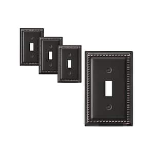 1-Gang Aged Bronze Toggle Metal Wall Plates (4-Pack)