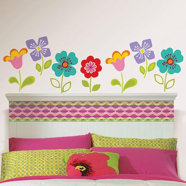 WallPOPs 13 in. x 13 in. Petals Blox 4-Piece Wall Decal