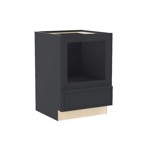 Franklin 24 in. W x 24 in. D x 34.5 in. H Assembled Plywood Microwave Base Kitchen Cabinet in Valiant Onyx with SftClose
