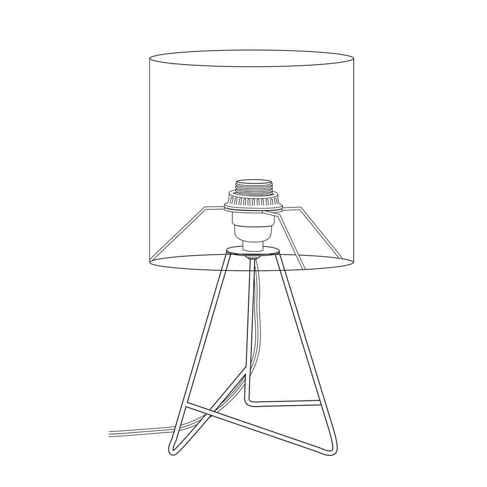 White Metal Tripod Table Lamp with Fabric Shade
