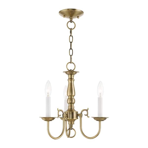 AVIANCE LIGHTING Yorkhaven 3-Light Antique Brass Mini Chandelier