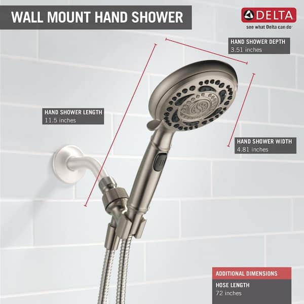 Delta Adjustable Wall Mount for Handheld Shower Head in Lumicoat Chrome  RP61294PR - The Home Depot