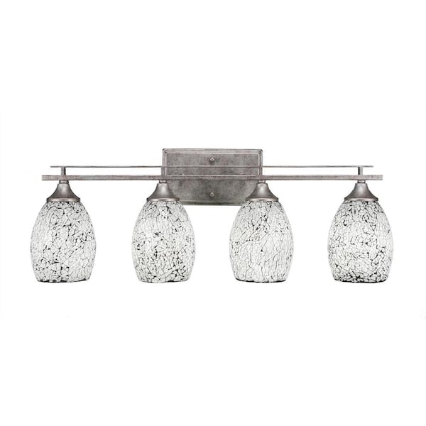 Unbranded Ontario 27 in. 4-Light Aged Silver Vanity Light
