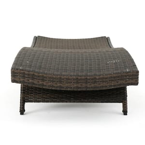 Mixed Mocha Faux Rattan Outdoor Chaise Lounge