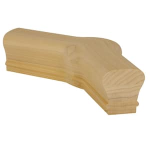 Stair Parts 7021 Unfinished Poplar 135° Level Quarter-Turn Cap Handrail Fitting