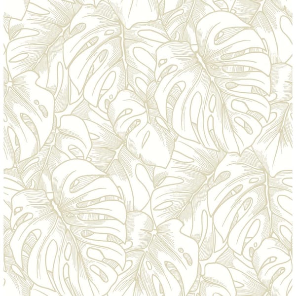 SCOTT LIVING Balboa Gold Botanical Gold Wallpaper Sample
