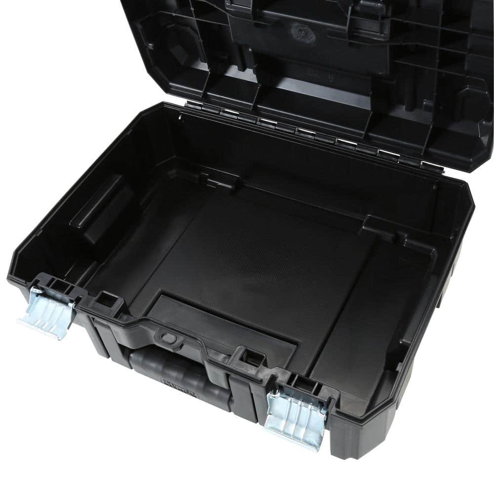 Black 13" Heavy-Duty Plastic Stackable Tool Box