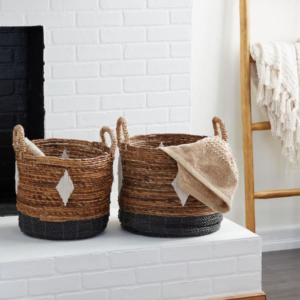 Nesting Palm Leaf Natural Storage Basket