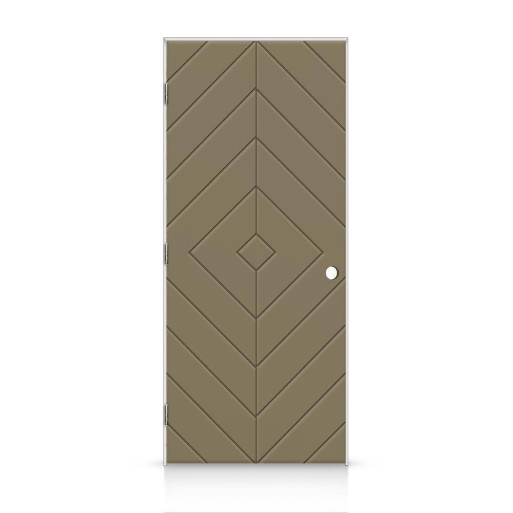 26 in. x 80 in. Diamond Right-Handed Hollow-Core Olive Green Painted Smooth Composite Single Prehung Interior Door price history on PriceWatchPro