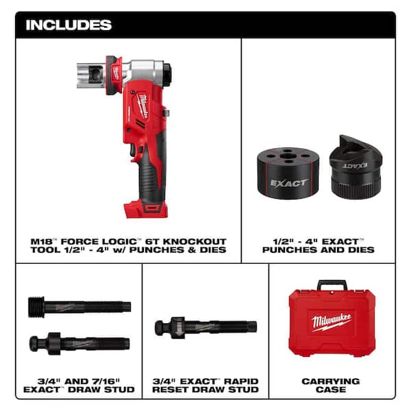 M18 18V Lithium-Ion Cordless FORCE LOGIC 1/2 in. to 4 in. 6 Ton Knockout Tool