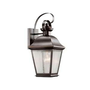 Mount Vernon 16.75 in. 1-Light Olde Bronze Outdoor Hardwired Wall Lantern Sconce with No Bulbs Included (1-Pack)