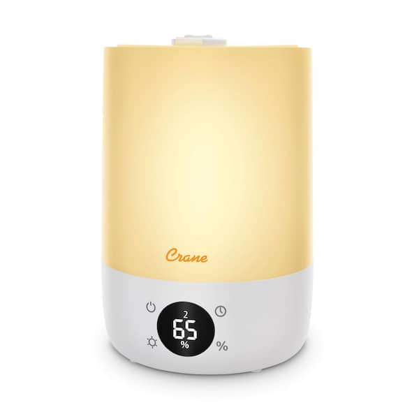 Crane 1.2 Gal. Top Fill Cool Mist Humidifier with Sleep Support Light and Essential Oil Tray