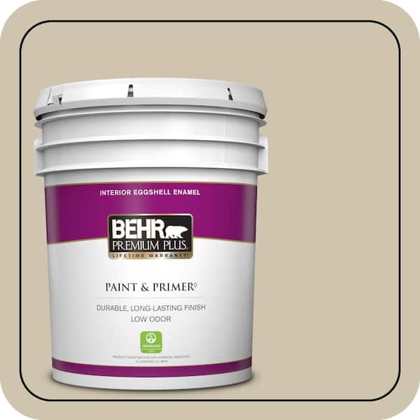 BEHR PREMIUM PLUS 5 gal. Home Decorators Collection #HDC-NT-18 Yuma Sand Eggshell Enamel Low Odor Interior Paint & Primer