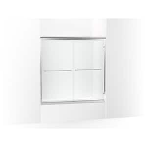 Fluence 59.625 in. W x 70.28 in. H Sliding Frameless Shower Door in Bright Polished Silver