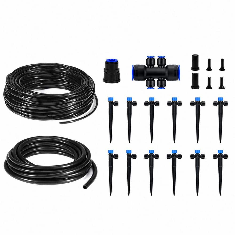 "50 ft Quick-Connect Drip Irrigation Kit with 10FT Main Hose and 40FT 1/4"" Tubing, Adjustable Drippers for Patio Pots" price history on PriceWatchPro