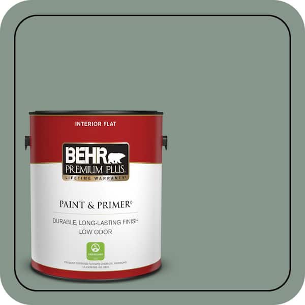 BEHR PREMIUM PLUS 1 gal. #N420-4 Underground Gardens Flat Low Odor Interior Paint & Primer