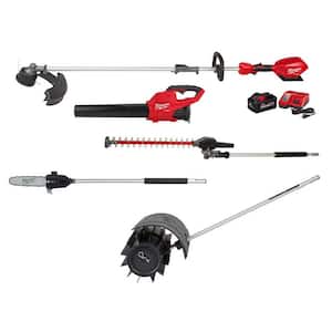 M18 FUEL 18V Lith-Ion Brushless Cordless Electric String Trimmer/Blower Combo Kit w/Broom, Hedge, Pole (5-Tool)