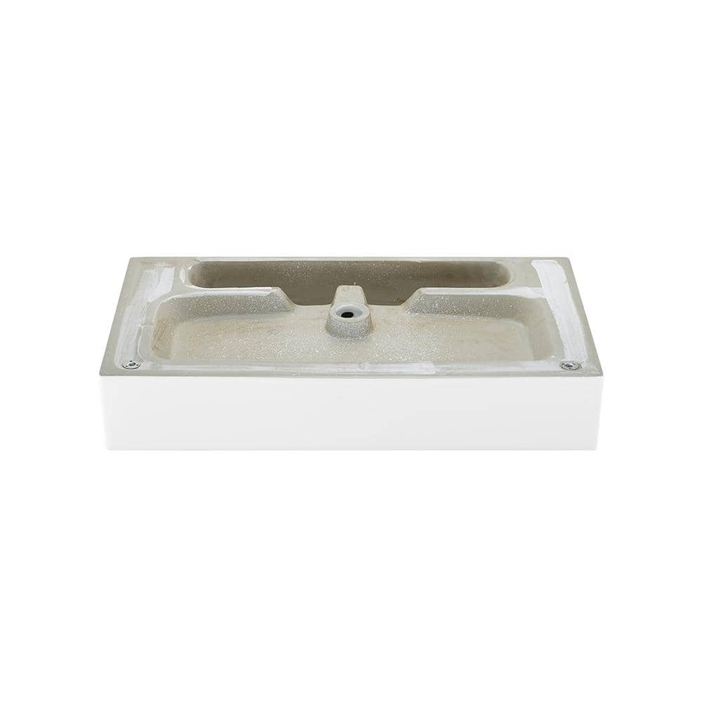 Claire 30" White Ceramic Wall-Mount Rectangular Bathroom Sink