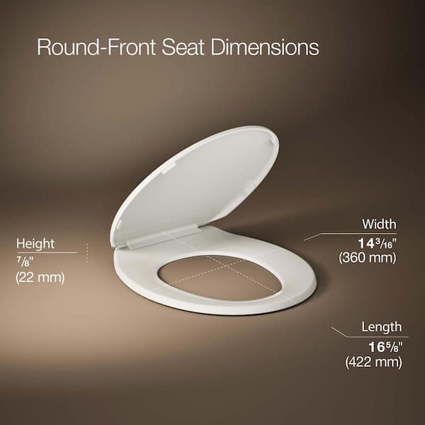 KOHLER Brevia Round Closed Toilet Front Toilet Seat with Q2 Advantage in Biscuit