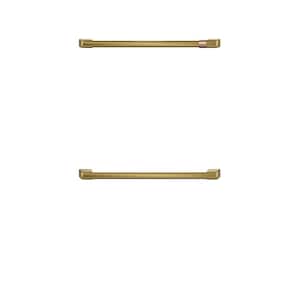 27 in. Double Wall Oven Handle Kit in Brushed Brass