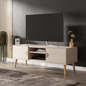 Haley 55.10 in. White Mid-Century Modern TV Stand Fits TV's up to 46 in.