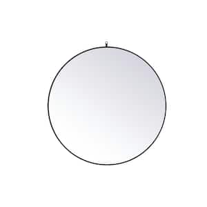 Large Round Black Modern Mirror (45 in. H x 45 in. W)