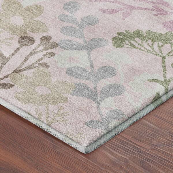 Mayfield Premium Machine Washable Abstract AMF2334 Pink 3 ft. x 4 ft. Area Rug