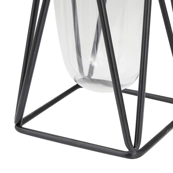 CosmoLiving by Cosmopolitan 13 in., 9 in. Black Tube Glass