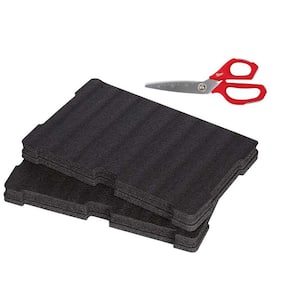 Jobsite Straight Scissors with PACKOUT Tool Box Customizable Foam Insert (2-Piece)