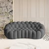 J&E Home Full Assembled 98.43 in. Armless Curved 3D Textured Dot-Knit Polyester 3-Seater Modular Sectional Sofa in. Dark Gray JE-LS132GY-3