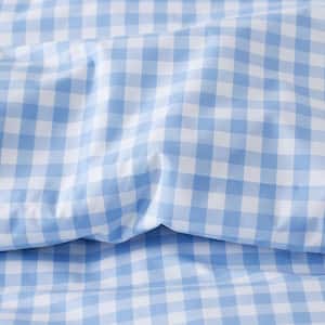 Company Cotton Gingham Yarn-Dyed Light  Cotton Percale Duvet Cover
