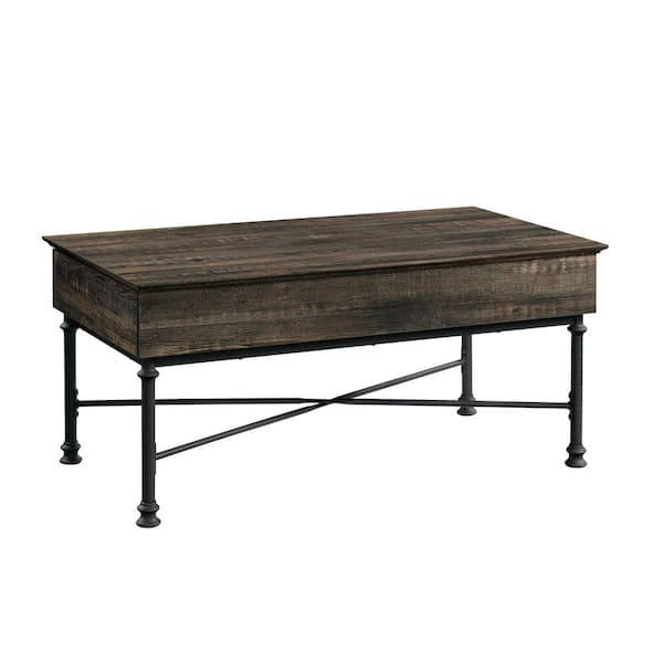 SAUDER Canal Street 41.299 in. Carbon Oak Rectangle Engineered Wood Lift-Top Coffee Table