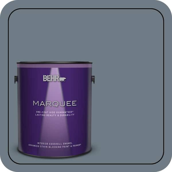 BEHR MARQUEE 1 gal. #N490-5 Charcoal Blue One-Coat Hide Eggshell Enamel Interior Paint & Primer