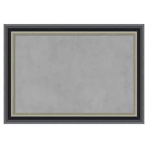 Theo Black Silver 21 in. x 15 in Framed Magnetic Board