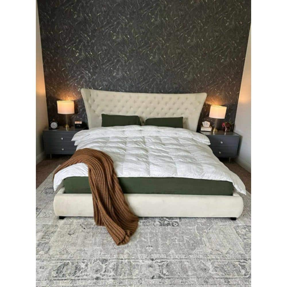 Gray Medallion Washable Polyester Rectangular Area Rug 7'10" x 10'