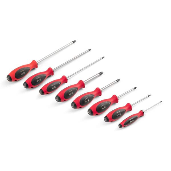 TEKTON Phillips Screwdriver Set-4,8 in. Shanks, 8-Piece (#0-#4