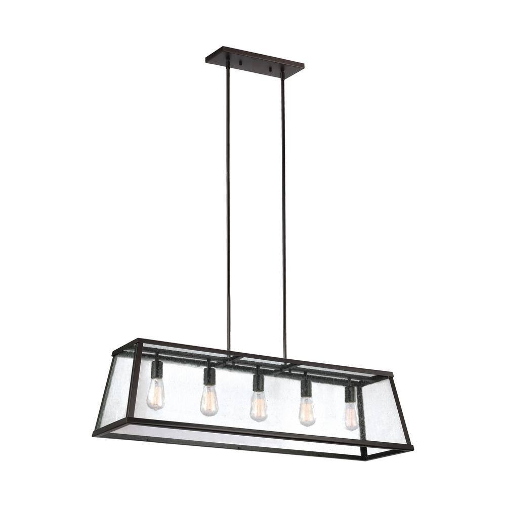 Oil Rubbed Bronze and Crystal 5-Light Island Chandelier