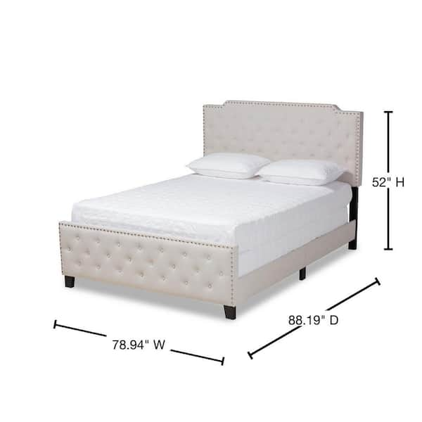 Baxton Studio Marion Beige Queen Size Panel Bed 162 10324 HD The