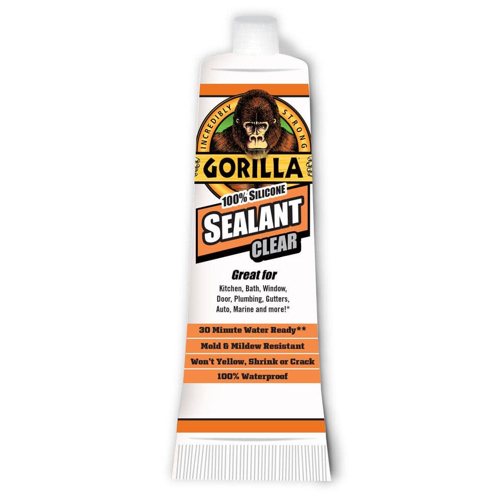 Gorilla All-Purpose 100% Silicone Sealant, Clear - 10 fl oz tube