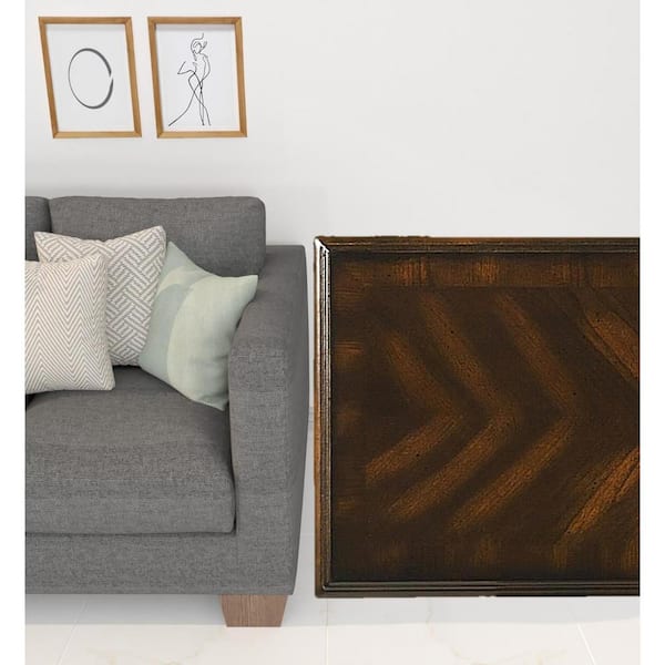 HomeRoots 12 in. Brown Rectangle MDF End Table