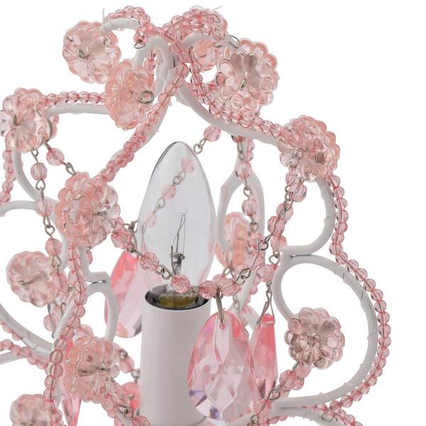 Tadpoles 10 In Pink Chandelier Mini Table Lamp Ctlapl104 Pink Chandelier Mini Table Lamp Ctlapl104, Pink Chandelier Bedside Lamps