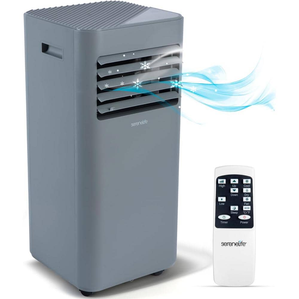 SereneLife 8,000 BTU (DOE) Compact Home Portable Air Conditioner Cools ...