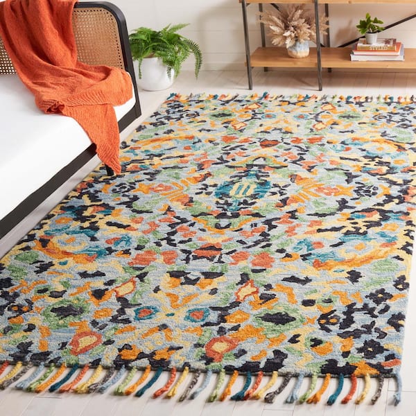 Blossom Blue/Multi 8 ft. x 10 ft. Diamond Floral Area Rug