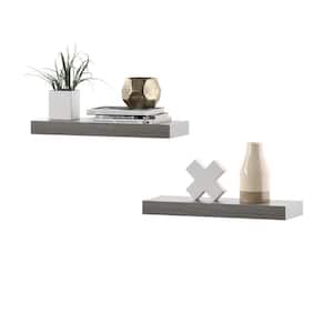 15.63 in. W x 5.75 in. D D Grey Wood Composite Decorative Wall Shelf