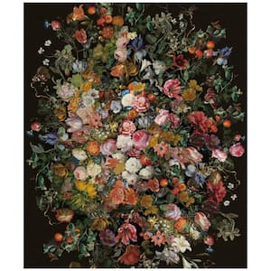 Dutch Uncle Machine Washable Contemporary Black Floral 3 ft. 9 in. x 5ft. 6 in. Rectangle Polyester Area Rug